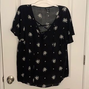 Torrid Black V Neck Blouse